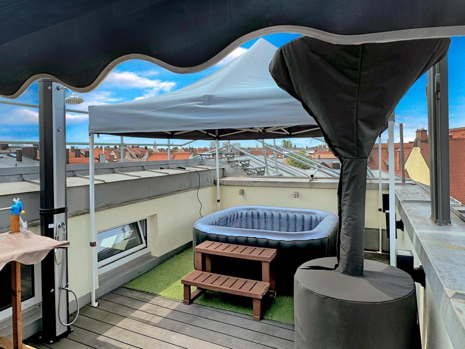6 Zimmer Maisonette-Penthouse Pool Dachterrasse Luxus Munique Exterior foto