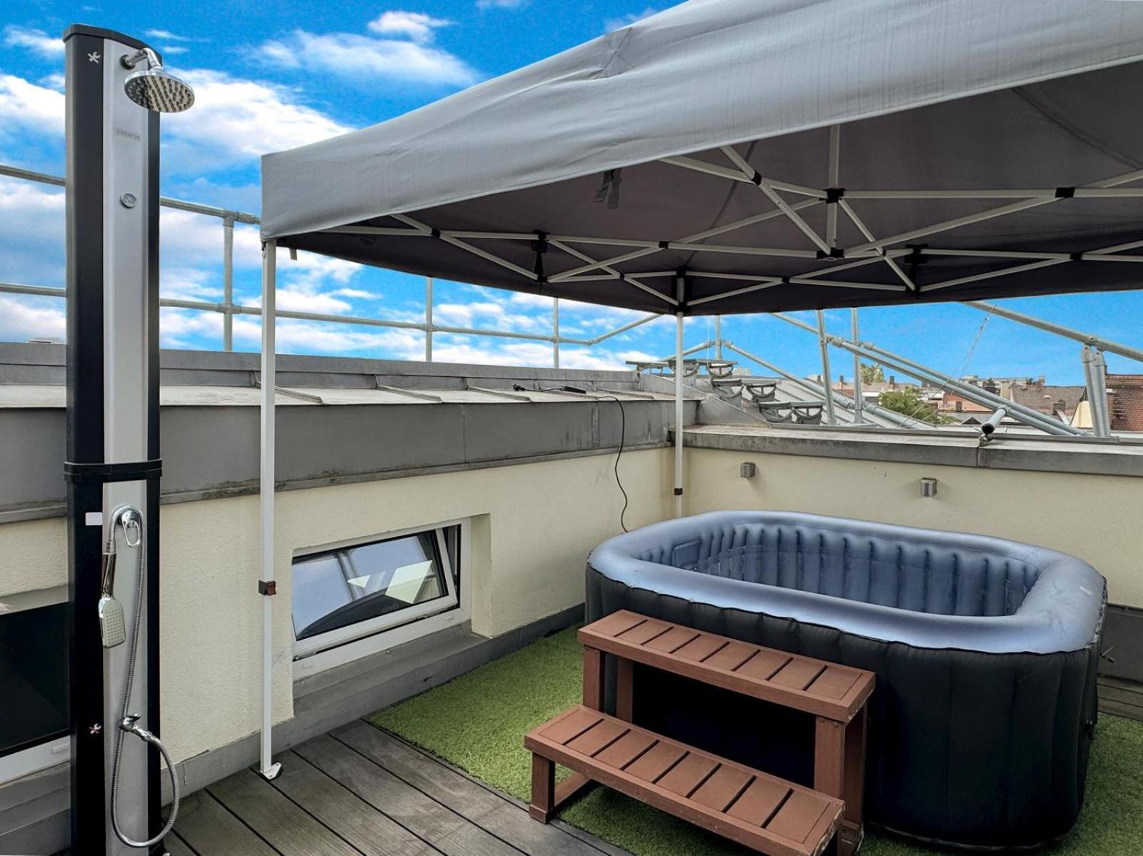 6 Zimmer Maisonette-Penthouse Pool Dachterrasse Luxus Munique Exterior foto