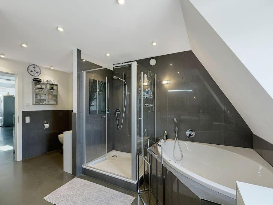 6 Zimmer Maisonette-Penthouse Pool Dachterrasse Luxus Munique Exterior foto